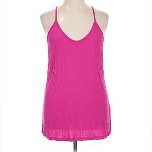 Women's Old Navy Pink Sleeveless Tank Top with Crochet Geometric racer back
